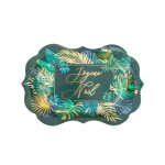 8 assiettes en carton jungle joyeux no�l vert et or 315 x 195 cm - multicolore