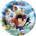 8 assiettes rondes 23cm en carton anniversaire manga: one piece ref / 12802 - on