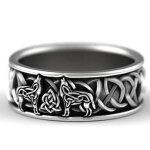 8 - bague pour homme bijoux vintage en argent 925 mythologie nordique europenne loup finariel dfense ...