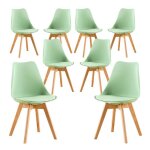 8 chaises tulipes salle � manger scandinaves bm home salle de bureau pieds en bois de h�tre massif couleur ...