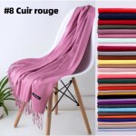 * 8 cuir rouge foulard foulard imitation cachemire de couleur unie