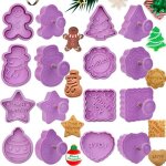 8 emporte pi�ces no�lemporte - pi�ces 3d en plastiqueviolet moule � biscuits pour enfantsbiscuit moule ...