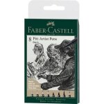 8 feutres - dessin - beaux - arts - noir - faber - castell - pitt artist pen