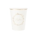 8 gobelets carton bapt�me v�g�tal or 255ml cr�me