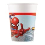 Gobelets en carton - spiderman - crime fighter - lot de 8 - blanc - recyclable