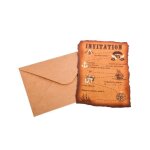 8 invitations avec enveloppes carte au trésor pirate kraft 10 x 15 cm - marron 8 invitations avec enveloppes carte au trésor pirate kraft 10 x 15 cm - marron