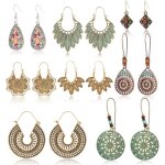 8 paires boh�me vintage boucles doreilles pendantes fantaisie strass r�tro goutte boucles doreilles pour ...
