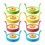 8 pcs 4 couleurs moule oeuf au plat silicone antiadhsif moulle oeufs au plat rsistance aux hautes tempratur ...