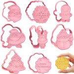 8 pcs emporte - pièces noël emporte - pièces et tampons de noël pressables 3d moule à biscuits pour noel ... 8 pcs emporte - pièces noël emporte - pièces et tampons de noël pressables 3d moule à biscuits pour noel ...