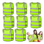 8 pcs gilet de s�curit� pour enfants 360� visibilit� � gilet r�fl�chissante pour 3 - 12 ans enfants gilet ...