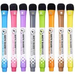 8 pcs whiteboard stylos tableau blanc effaable  sec marqueur fin nib pen avec gomme caoutchouc marqueurs ...