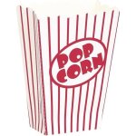 8 petites botes  popcorn rayes blanches et rouges 9 cm - rouge