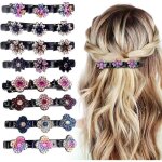 8 pi�ces barrette � cheveux lat�rale � trois fleurs pince � cheveux tress�e pince � cheveux accessoires ...