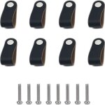 8 pices poignee cuir bouton de meuble noir boutons de portes pour placards avec des vis poignes en ...