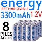 8 piles accus rechargeable aa energy ni - mh 3300mah 1. 2v lr06 lr6 r06 r6 accu 8 piles accus rechargeable aa energy ni - mh 3300mah 1. 2v lr06 lr6 r06 r6 accu