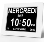 8 pouce lcd horloge numrique calendrier date jour heure horloge non - abrge auto dimming 8 langues ...