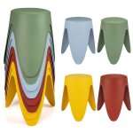 8 tabourets empilables � 39 x h46 cm - costway - surface dassise en simili cuir int�rieur en mousse structure ...