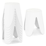 8 tabourets empilables � 45 x h46 cm - costway - surface dassise en simili cuir int�rieur en mousse structure ...