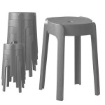 8 tabourets gigognes empilables bm home tab - gris en plastique l�gers pour la maison salle de classe ...
