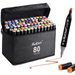 80 couleurs marqueurs - feutre alcool kit sketch stylos marqueurs graffiti pour dbutants artistes animation ...