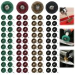 80 pcs roues de polissage abrasif 25 mm kit polissage perceuse grain 120 / 180 / 320 / 400 brosses a ...
