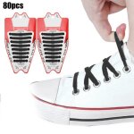 80 pices silicone lacets paresseux lastique noir sans cravate lacets de chaussures en cours dexcution ...
