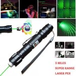 8000m 532nm rglable vert laser pointeur stylo beam jusqu visible faisceau + etoile cap puissant pen ...
