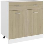 8077?meuble® unique buffet bas haut meuble cuisine armoire de plancher tiroir chêne sonoma 80x46x815cm ... 8077?meuble® unique buffet bas haut meuble cuisine armoire de plancher tiroir chêne sonoma 80x46x815cm ...