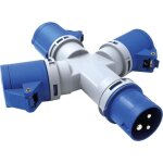 80800 adaptateur multiprise 3 prises couvercle fiche � 3 p�les industriel iec convient pour camping - ...