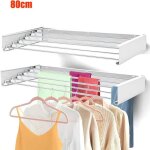 80cm etendoir � linge - fixation murale - r�tractable - �tendoir � linge pliable pour lint�rieur ou lext�rieur ...