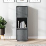 814361 vidaxl buffet gris 38x35x117 cm bois massif de pin