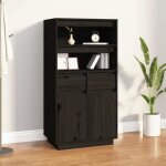 814538 vidaxl buffet haut noir 60x40x116, 5 cm bois massif de pin 814538 vidaxl buffet haut noir 60x40x116, 5 cm bois massif de pin