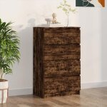815075 vidaxl buffet chne fum 60x35x98, 5 cm bois d'ingnierie