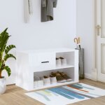 816754 vidaxl armoire  chaussure blanc brillant 80x35x45 cm bois ingnierie