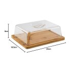 820 plateau en bois rectangulaire avec couvercle (24 x 185 cm hauteur : 8 cm) - cloche � fromage planche ...