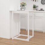 822183 vidaxl table de bar blanc 80x80x110 cm bois massif de pin