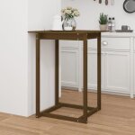 822185 vidaxl table de bar marron miel 80x80x110 cm bois massif de pin