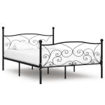 8247?joli?cadre de lit et sommier � lattes pour adulte?queen size: strutcure de lit design moderne noir ...