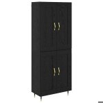 [8285803]enfilade meuble haut - buffet de salonmeuble de rangement ch�ne noir 695x34x90 cm bois ding�nieriepoi ...
