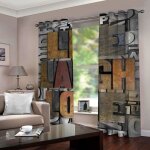 [84]rideaux occultants style industriel lettres rideau  oeillet isolant thermique insonorisant phonique ...