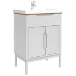 [85617]meuble sous lavabo de salle de bain - meublechic - placard d�vier - floro blanc 60x40x80 cmpoids:13. ...