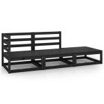 881meublement salon de jardinel�gantcanap� ext�rieursofa patiobalconjardin 3 pcs noir bois de pin massif70 ...