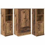 [8857696]enfilade meuble haut - buffet de salonmeuble de rangement avec tiroir 3 pcs bois ancien bois ...