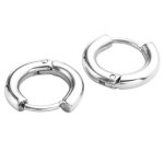 8mm homme femme boucle d?oreille anneau unisexe acier inoxydable