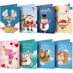 8pcs carte de voeux pop - up 3d 26x18cm carte cadeau diamond painting diy carte dnoel 5d diamant peinture ...