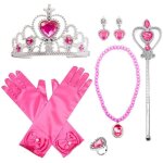 8pcs dressup accessoires filles diad�me collier boucles doreilles anneau gants pour cosplay no�l carnaval ...
