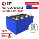 8pcs lifepo4 batterie 3. 2v 100ah avec bms
