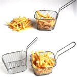8pcs mini panier � frites rond individuels en acier inoxydable plats de service � frites id�al pour cuisine ...