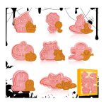 8pcs piece halloweenhalloween moule a biscuit emporte pices en plastique pour halloween citrouillechauve ...