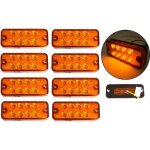 8x 12v 8 led feux de gabarit position laterale lumiere forte eclairage orange pour camion bus remorque ...